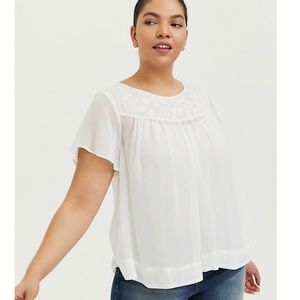 Torrid white sheer blouse NWT